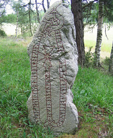 A Runestone in Sweden erected by a Viking in commemoration of the taking of one Dangeld from England. 